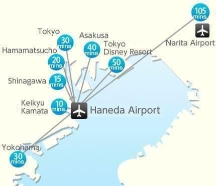 東京都の空港マップ