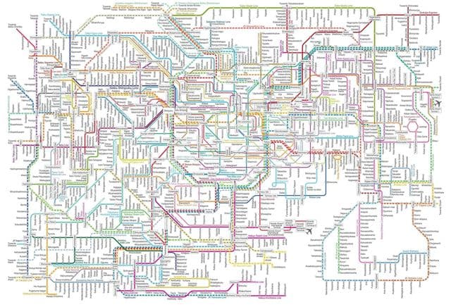 東京の鉄道駅マップ