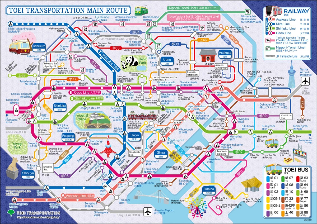 東京のバス停マップ